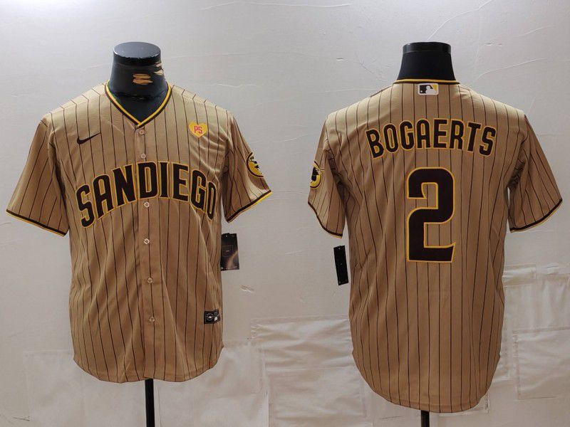 Men San Diego Padres #2 Bogaerts Brown Stripe Game 2024 Nike MLB Jersey style 4->san diego padres->MLB Jersey